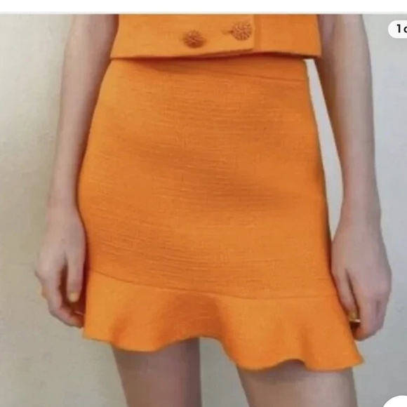 Zara mini skirt orange size M - Picture 3 of 3